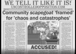 community scapegoat for chaos and catastrophes